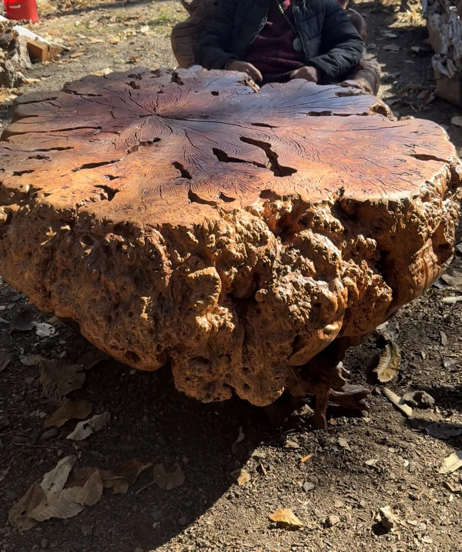 铁栎木树瘤整体桌子无拼接