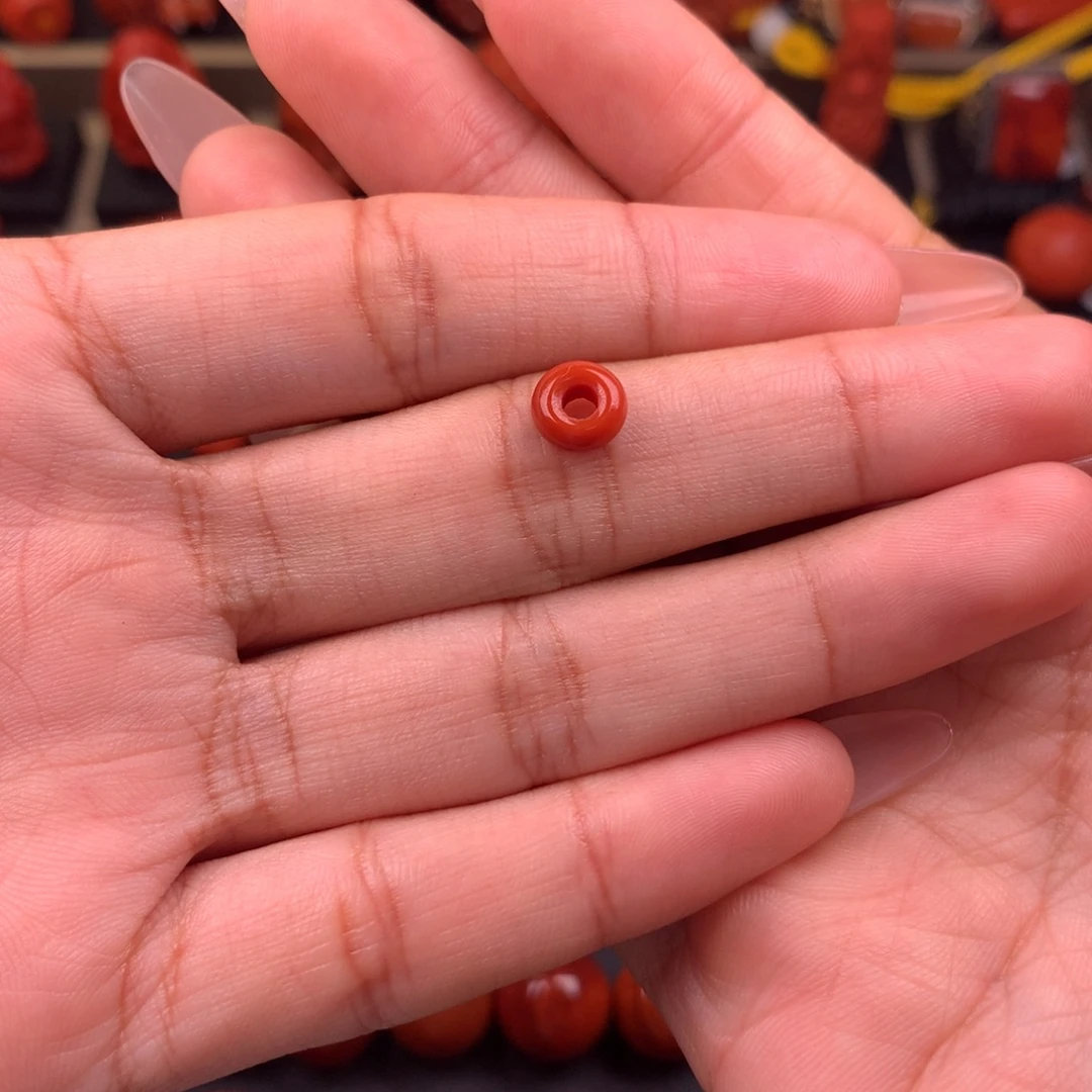 常***佛南红玛瑙未镶嵌面包圈7+
