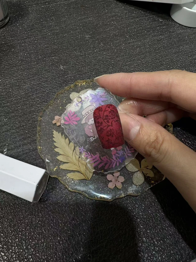 国风红丝绒新年新中式美甲流行网红款（材料）