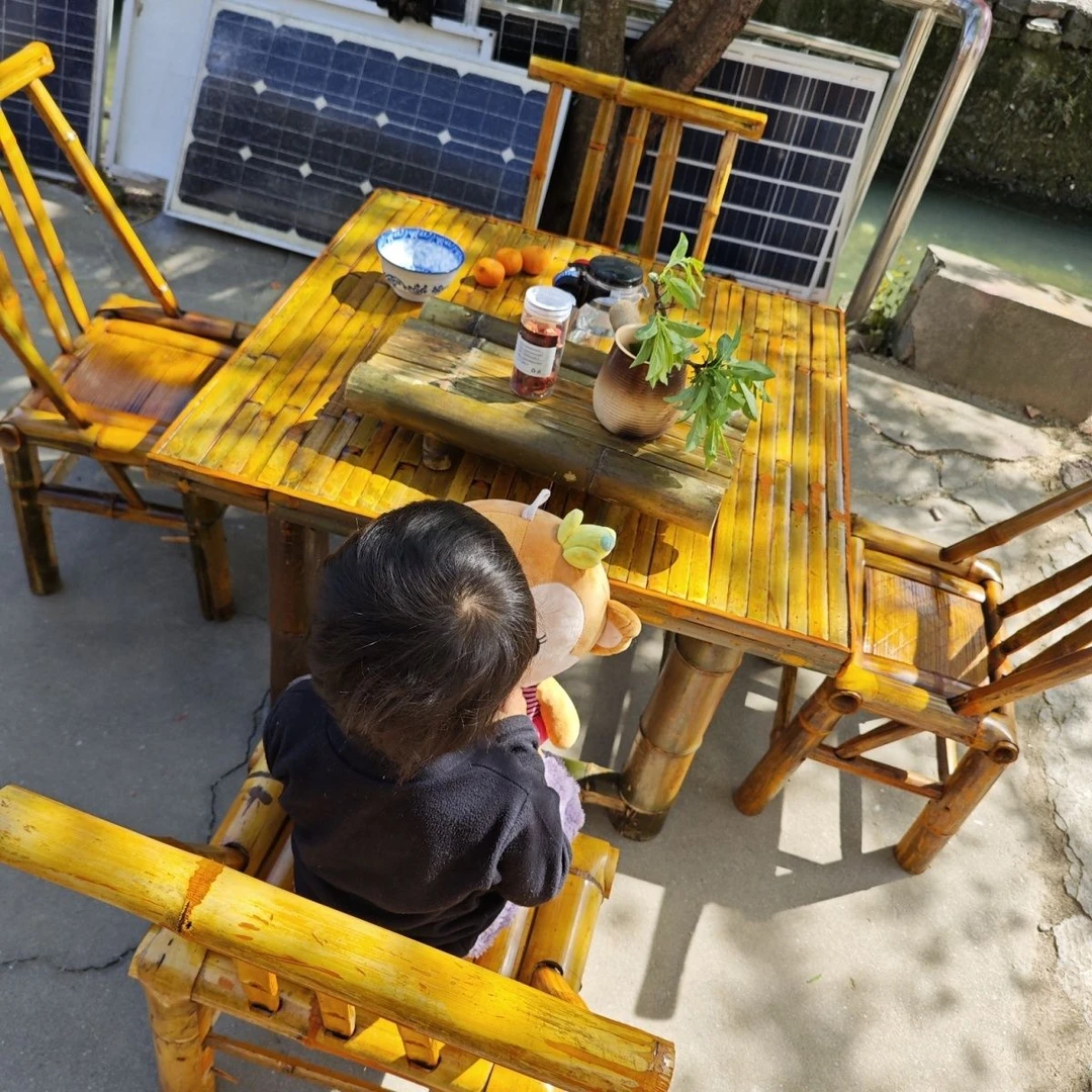 围炉煮茶竹椅子老式竹茶桌竹桌子室外桌子手工竹桌椅子店铺桌椅