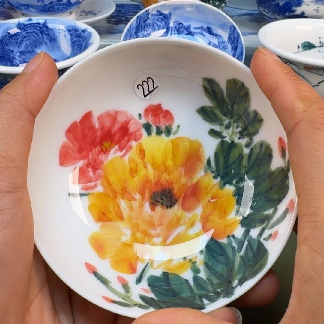 陶景德镇春手绘茶具圆圆222