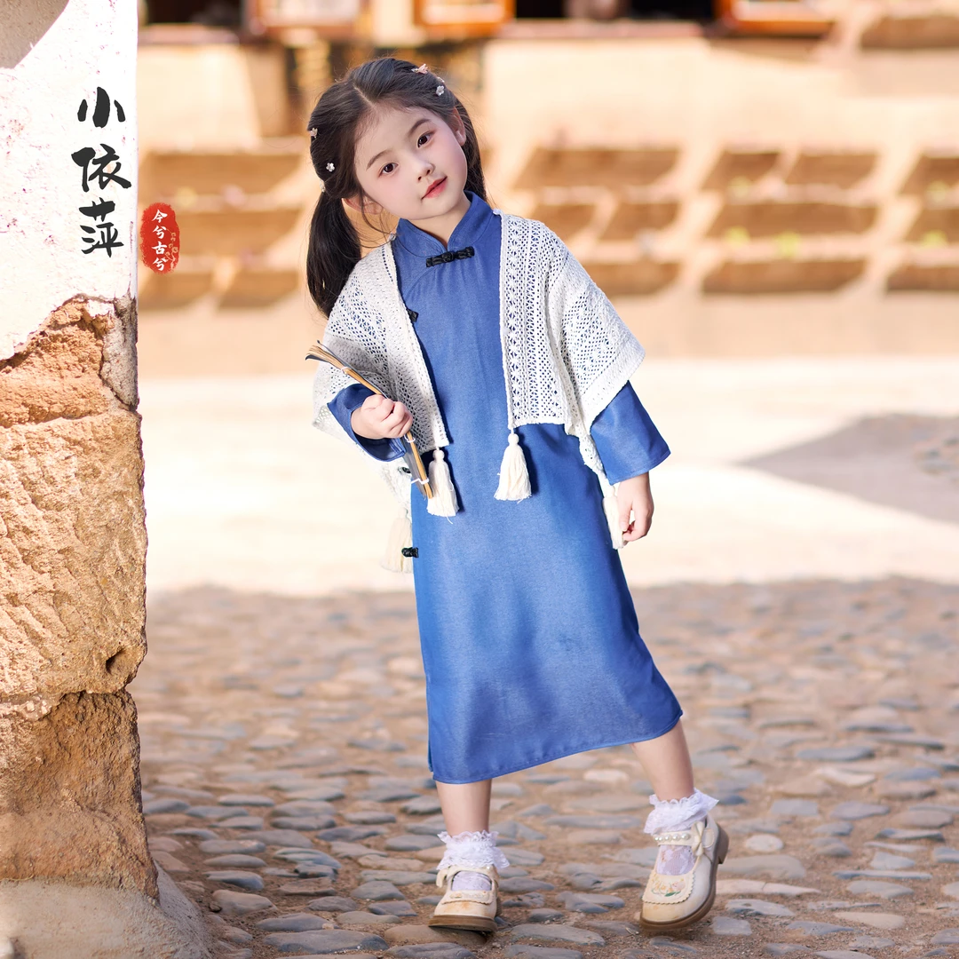 今兮古兮【小依萍】旗袍女童汉服连衣裙民国春夏小女孩新中式旗袍裙