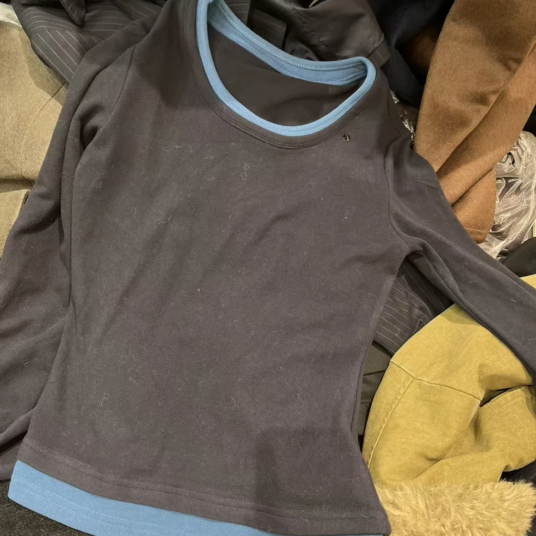 小众设计款拼领打底T恤 2317