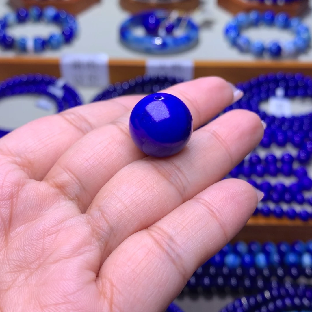 青金石单珠未镶嵌撅***煲16.4m