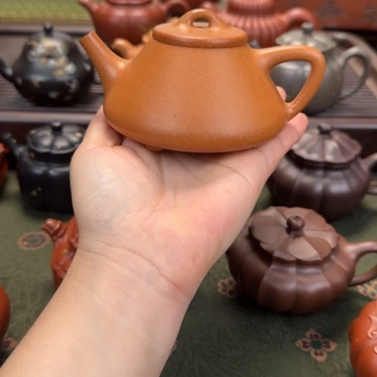 紫砂茶壶子冶石瓢黄金段泥