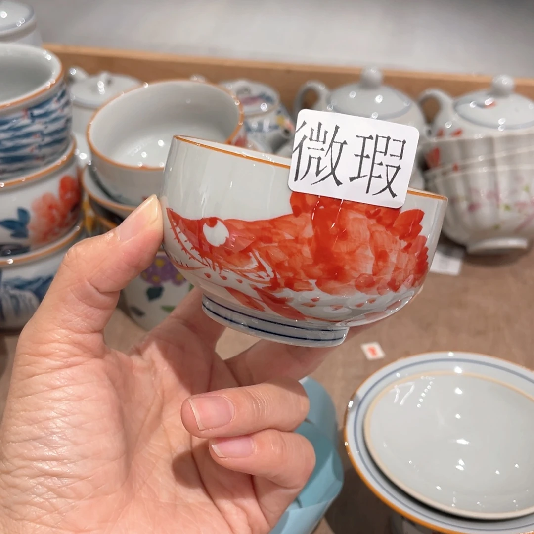 釉下手绘茶具微瑕