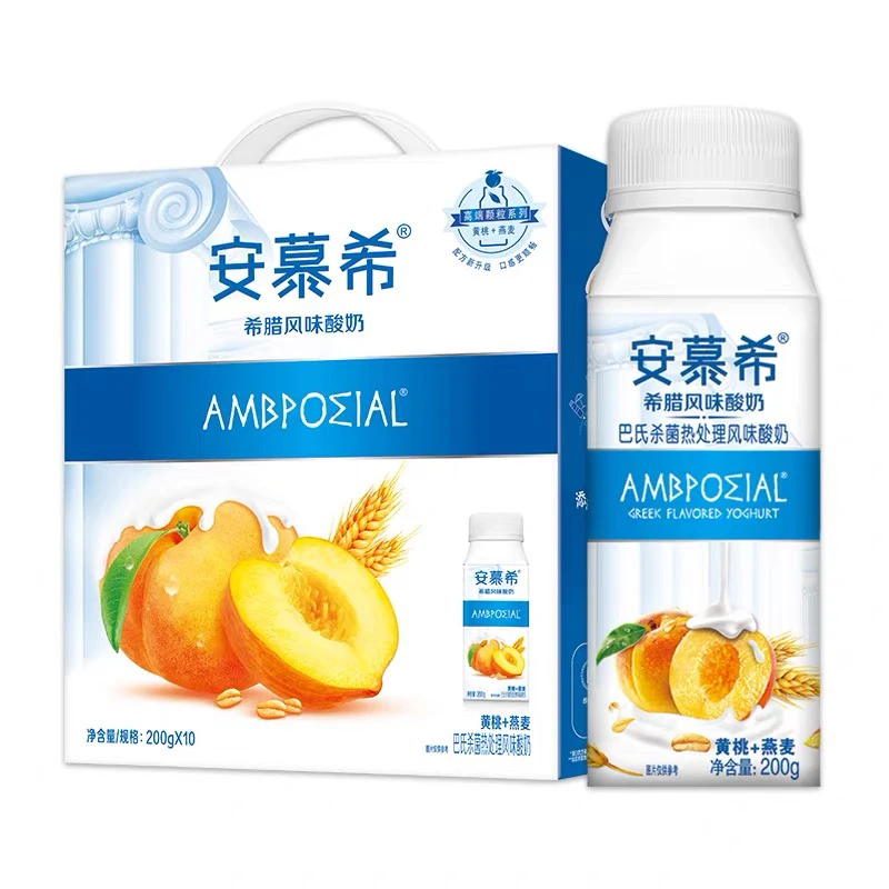 1月伊利安慕希黄桃燕麦风味酸奶200g*10*2提