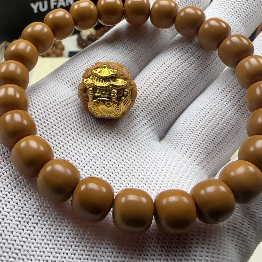 猴头核桃吊坠光**爷一套镶嵌24k