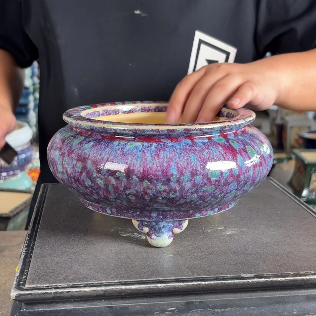 。一风堂石湾花盆 气孔 内15*7