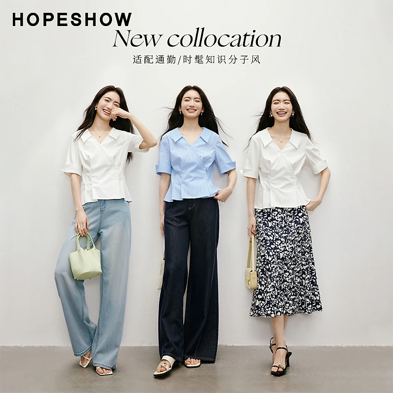 红袖2025夏女装 正肩斜门襟单排扣系带收腰翻领短上衣90125152002