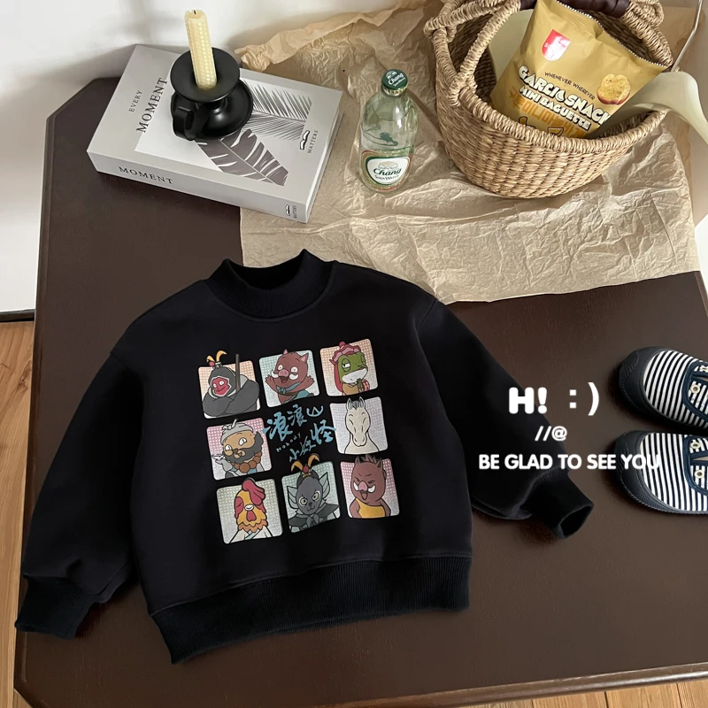 郝叔童品秋冬新款上新2025潮流时尚男童网红加绒卫衣潮kkHZ53164