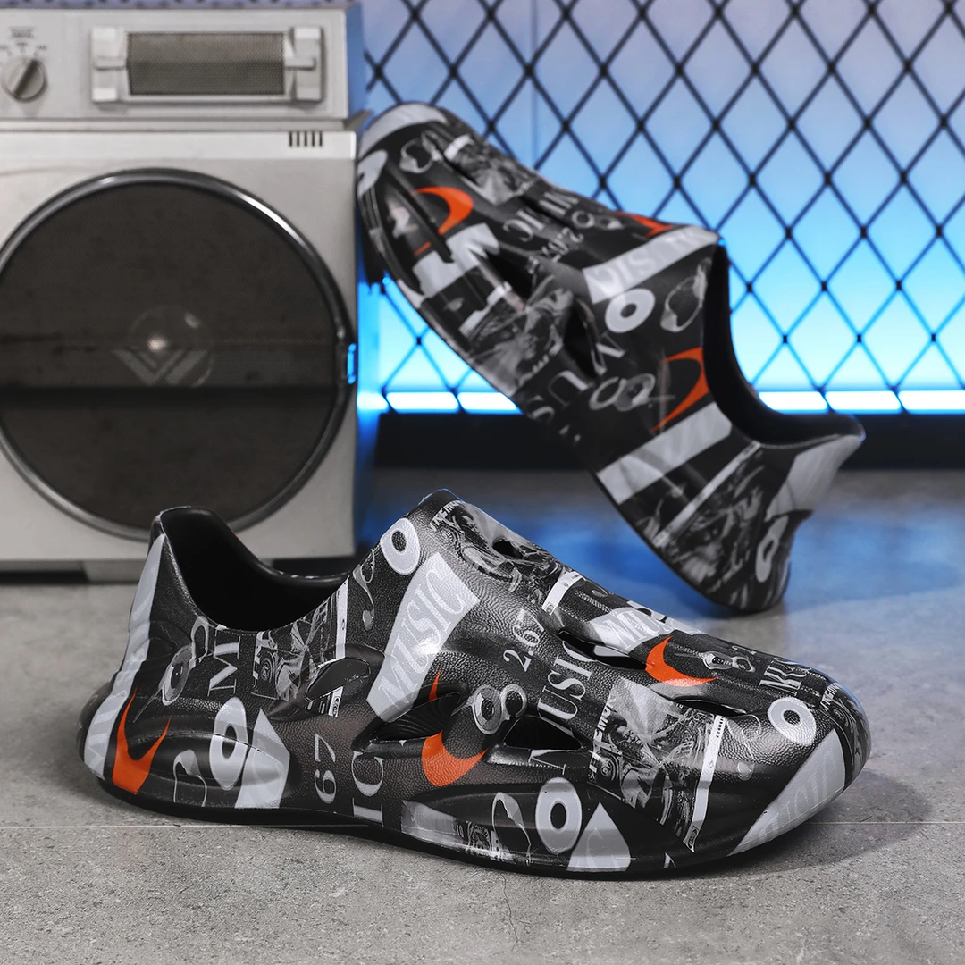 男士外穿潮流软底沙滩洞洞鞋男款防滑防水透气防臭适用于驾驶员钓