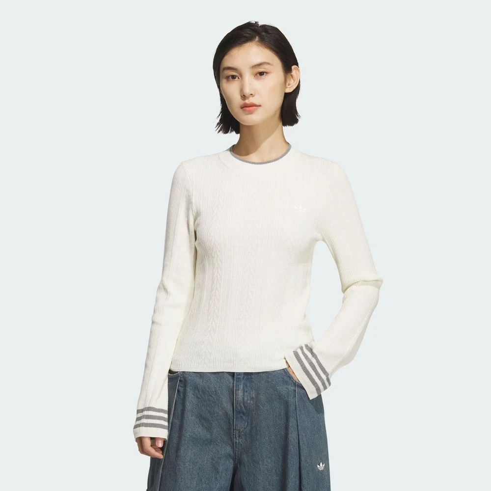 adidas阿迪达斯三叶草女子CREW SWEATER毛线套头衫KS5965
