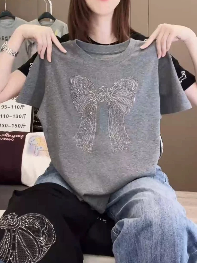 奥特莱斯~专柜商城剪标清仓夏季2025新款短袖t恤女装纯棉印花上衣