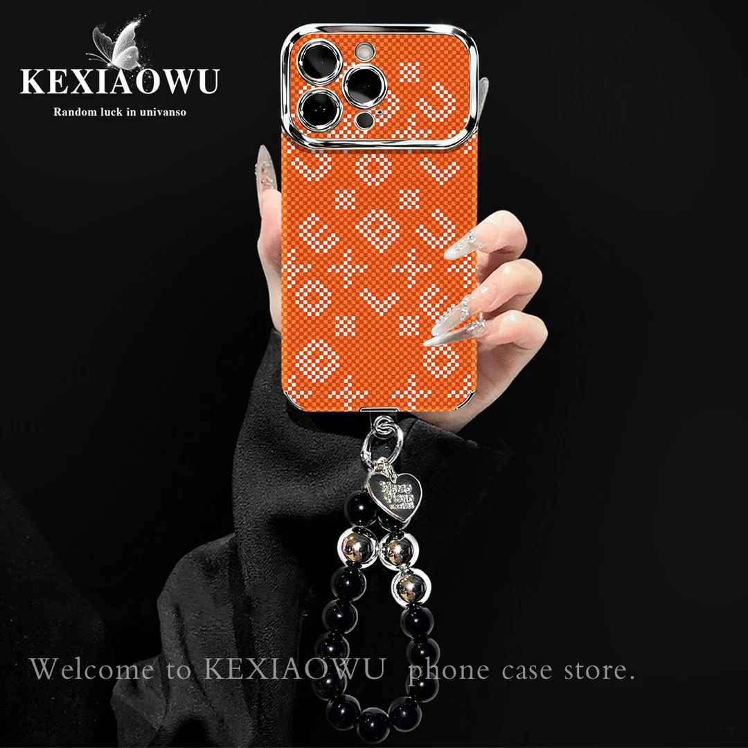 银框大视窗字母拼接适用苹果17PRO华为VIVO小米OPPO手链手机壳