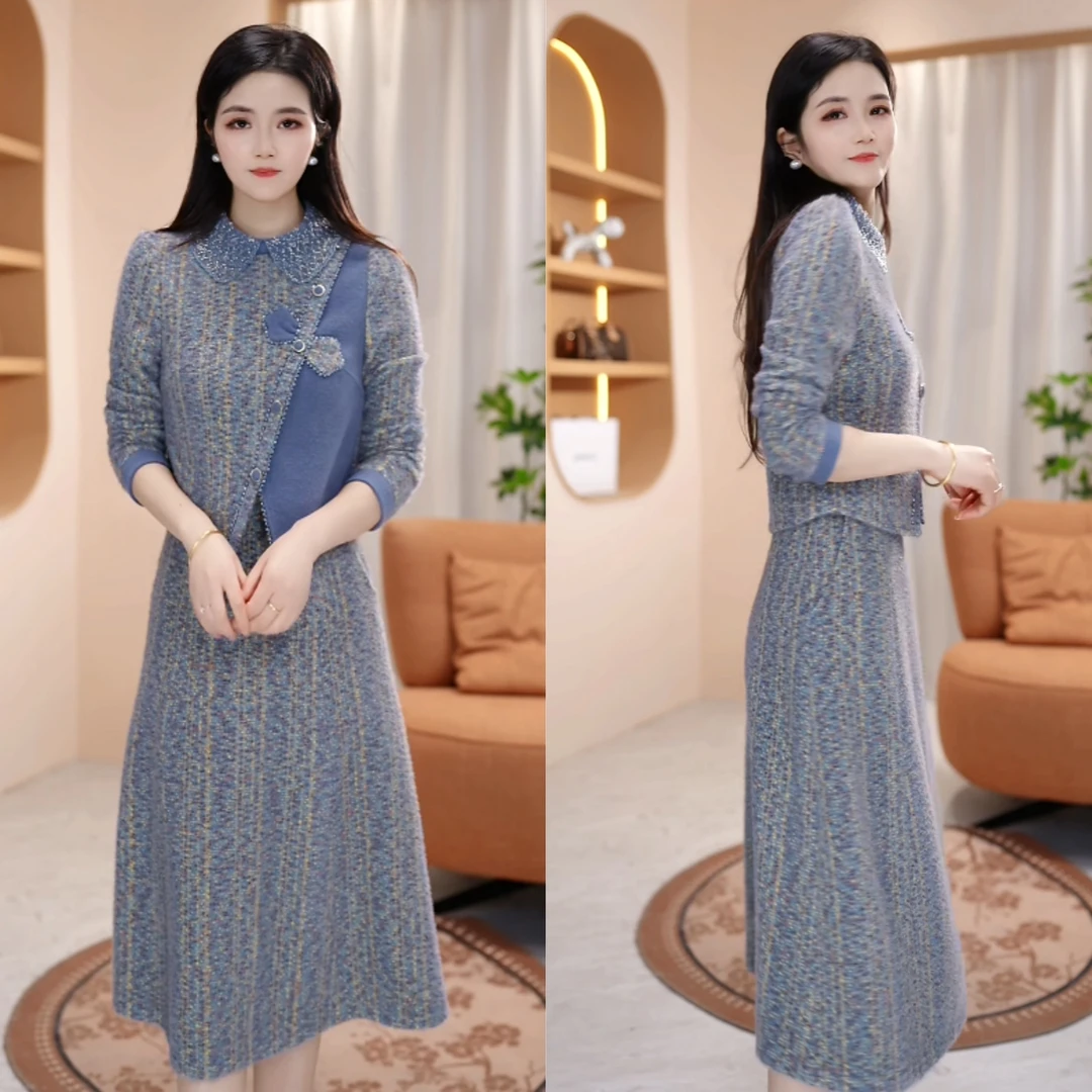 【靓颜铭冬季新款连衣裙】LY320 时尚优雅洋气减龄大气修身收腰显瘦