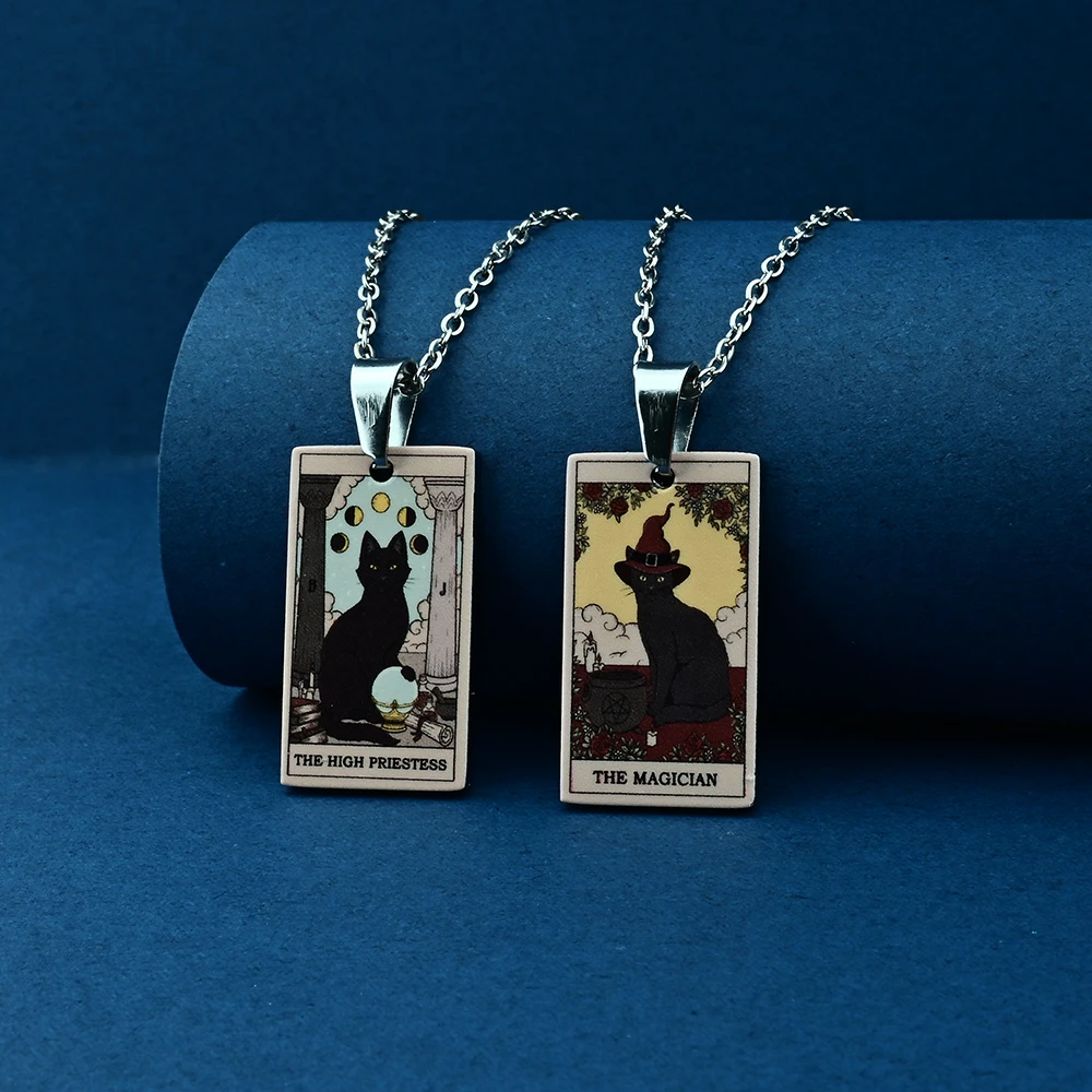 合金珐琅吊坠 猫咪塔罗牌大阿卡那牌复古可爱彩印猫