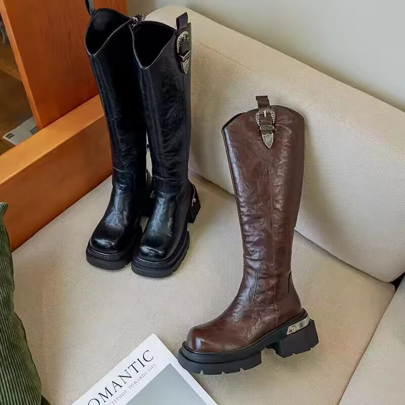 563新品女靴平底长筒靴显瘦弹力靴潮款高筒女靴百搭时尚靴子