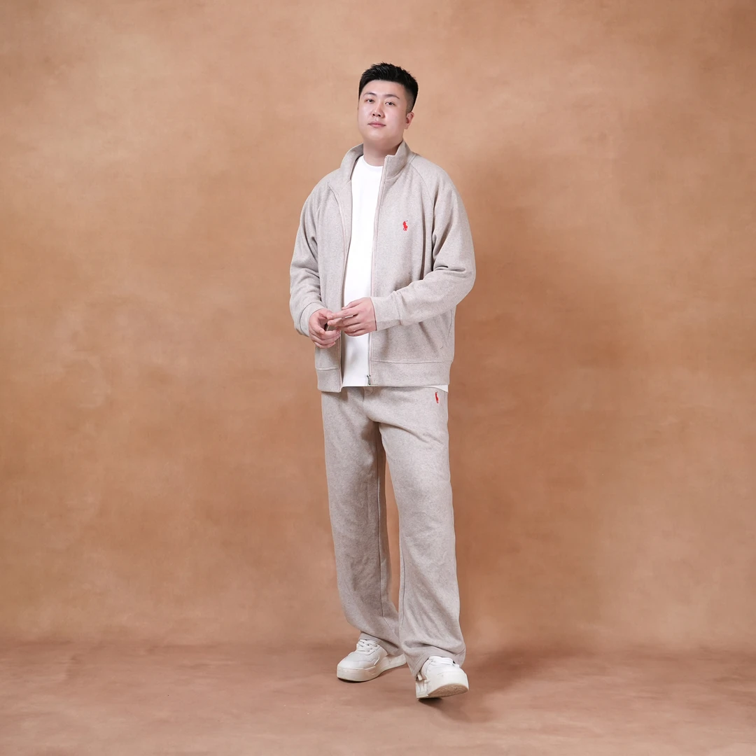 618-秋冬男士绵羊毛混纺宽松百搭高级老钱舒适长裤裤子619