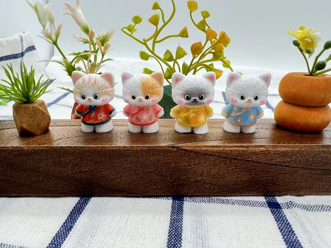 和风猫猫树脂配件diy摆件