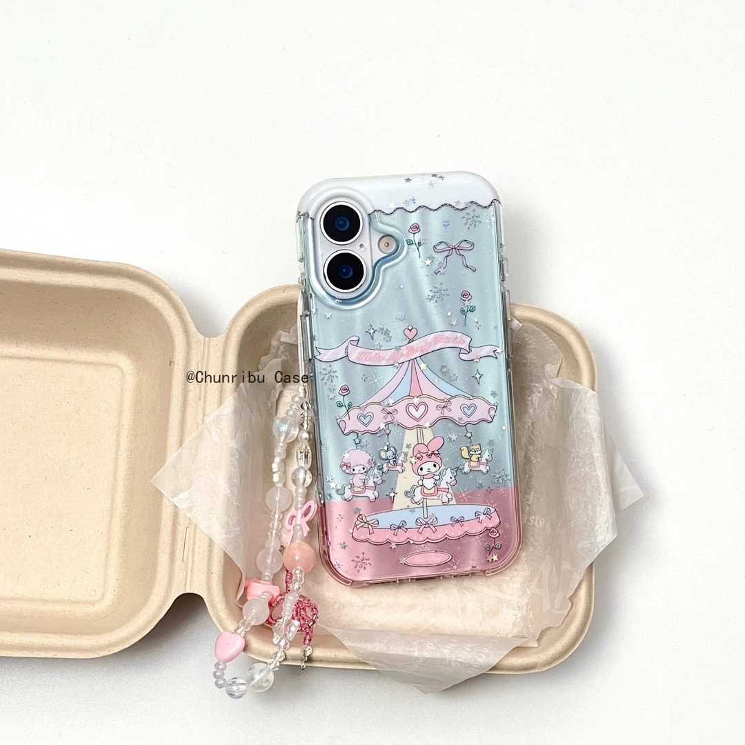 旋转木马美乐蒂piano适用苹果16promax手机壳自带ai按键15/14/13