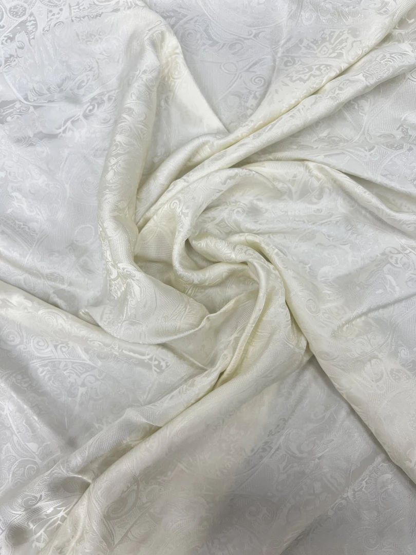 （1.5米-3米）白色罗马香云纱红云纱面料旗袍连衣裙面料花罗