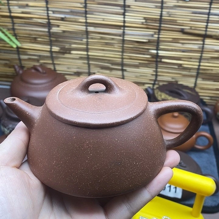 茶壶紫砂原碎红降坡紫砂茶壶