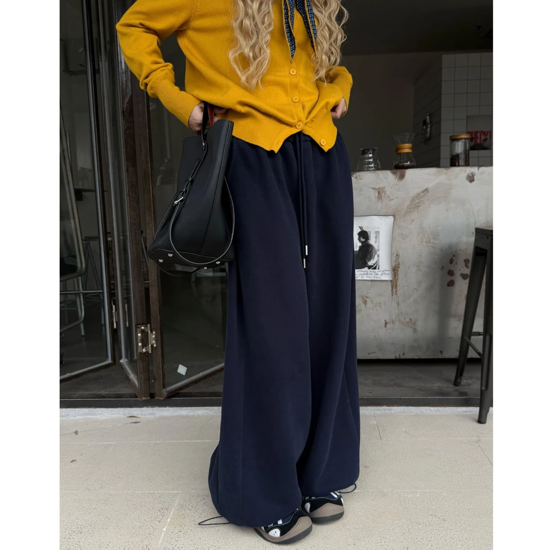 HELLOTANGO《深冬暖绒2.0》秋冬保暖加绒加厚显瘦百搭卫裤54159-1#