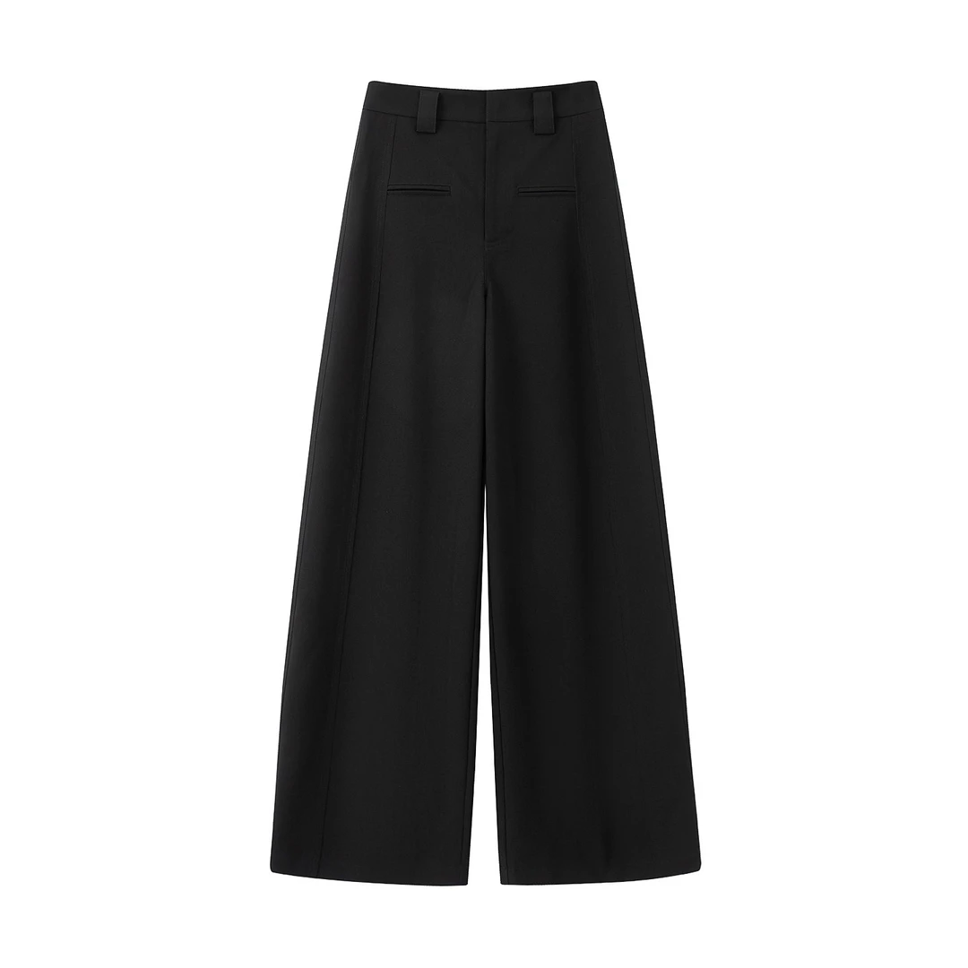 【艾家商场同款】阔腿休闲裤2025秋季新品款高腰西装长裤6609