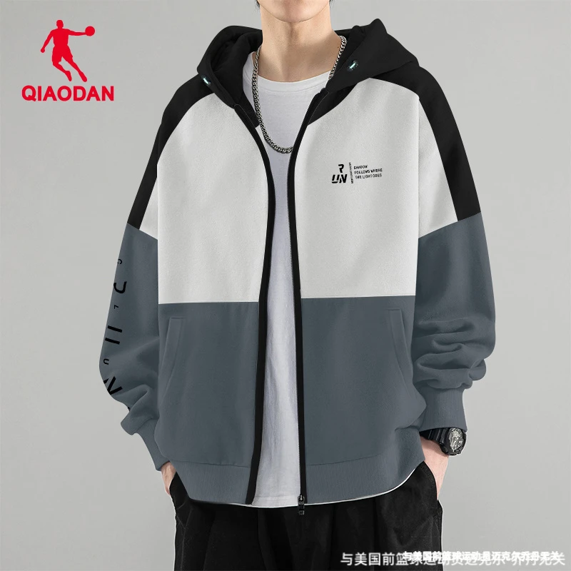 乔丹外套男款针织长袖2024秋冬季新款官方正品连帽潮流宽松卫衣