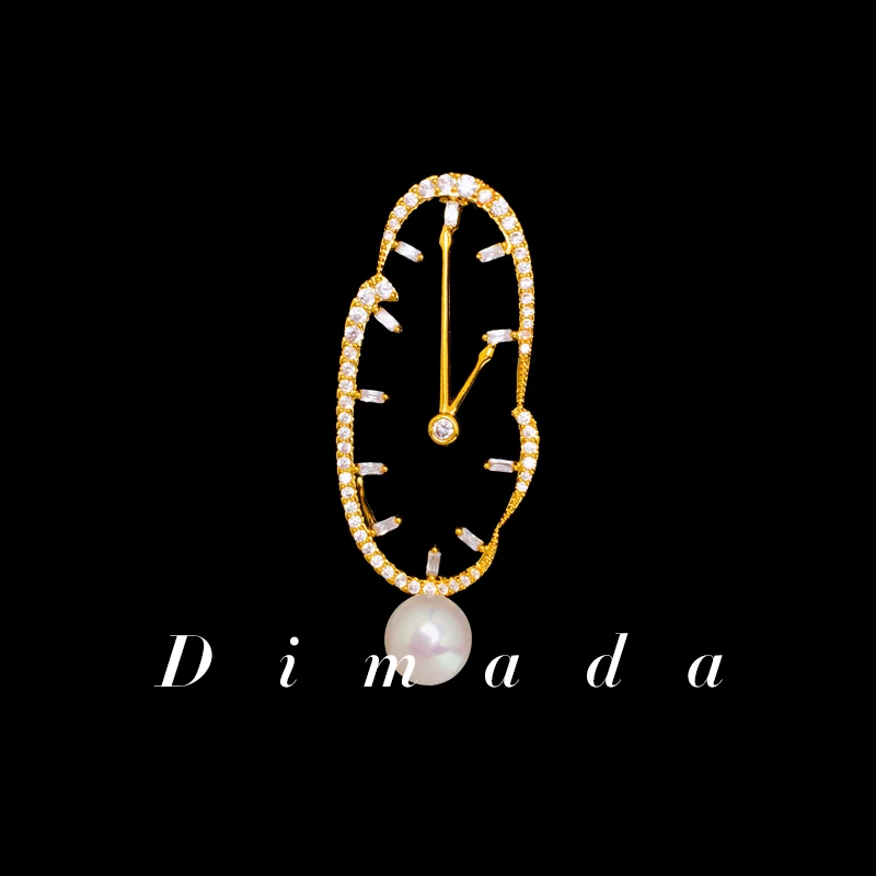 合金胸针 d1301时光日韩抽象时钟胸针女可爱个性创意衣饰别针