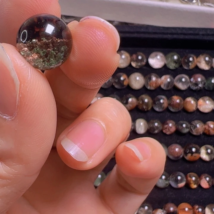 水晶手链银S800镀金镶嵌一***花