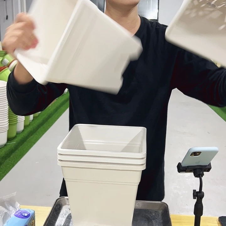 微瑕方盆口20高22白色5只无托