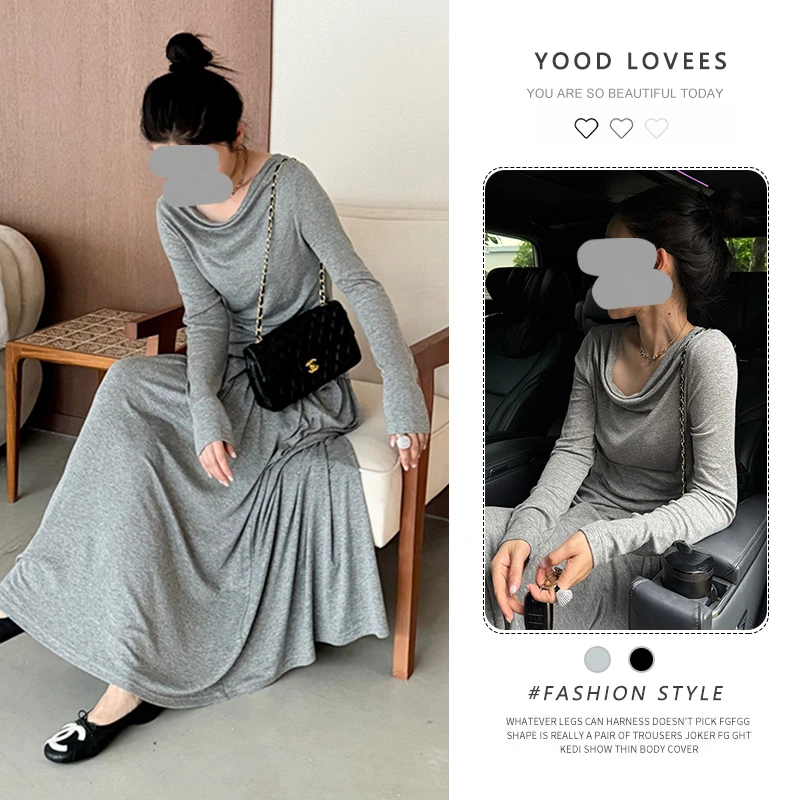 2025年新款春秋穿搭一整套巨好看一字肩上衣休闲半身裙两件套装女