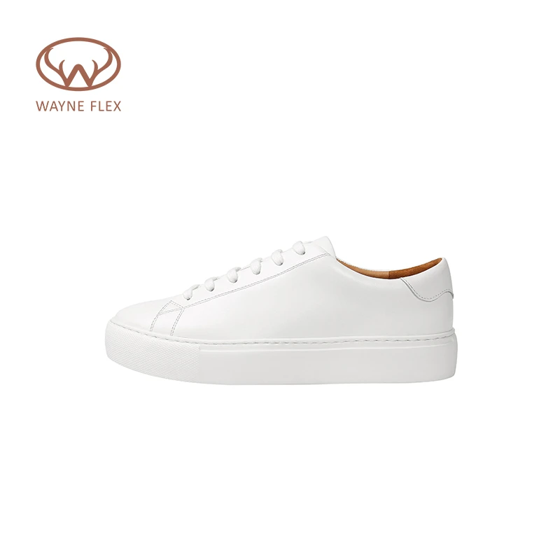 韦恩Wayne Flex厚底休闲时尚透气运动系带女鞋小白鞋WF19179