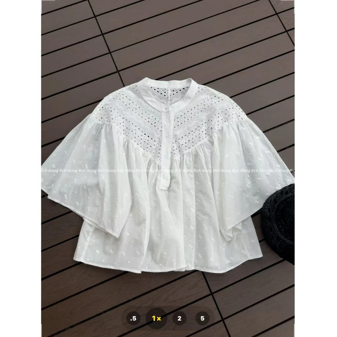 atong/阿彤-【镂空小衫】-2025 极简老钱手搓细腻棉镂空小衫0614-33