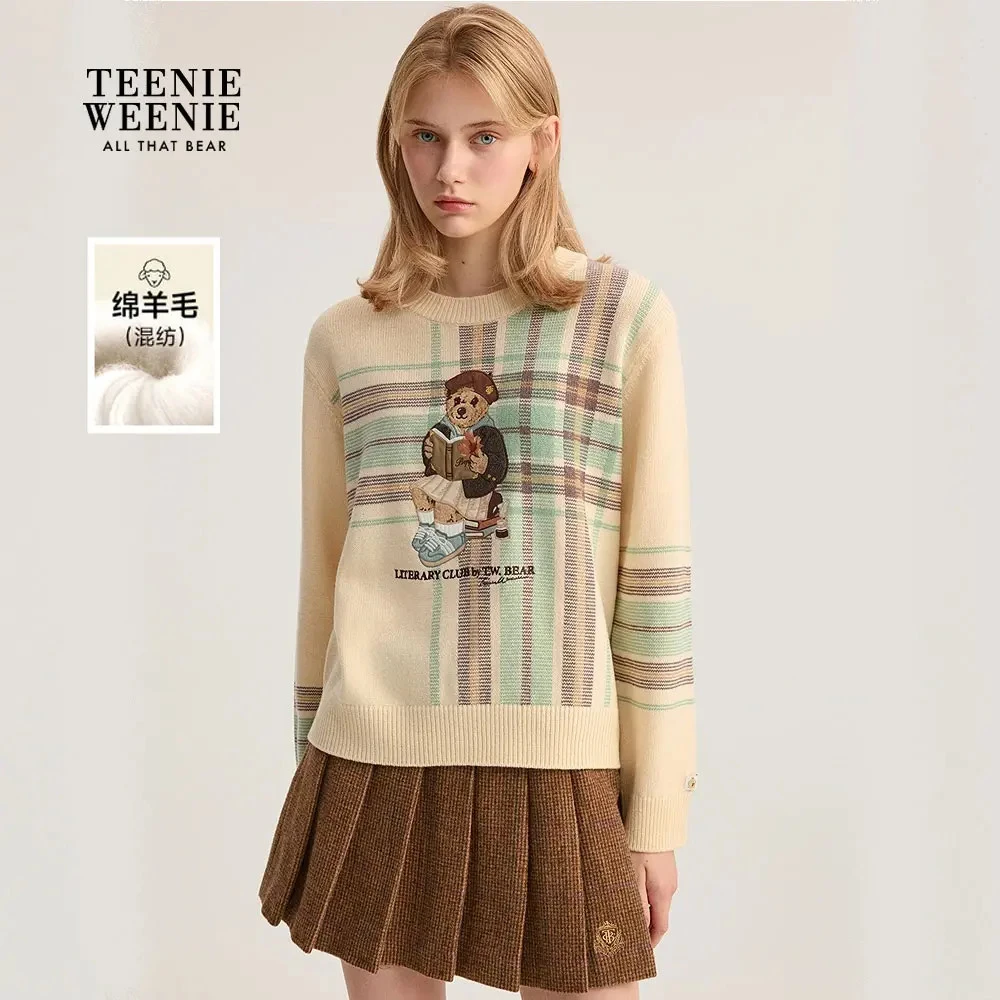 TeenieWeenie小熊女装毛针织衫25秋季新大熊圆领毛衣TTKW254901P