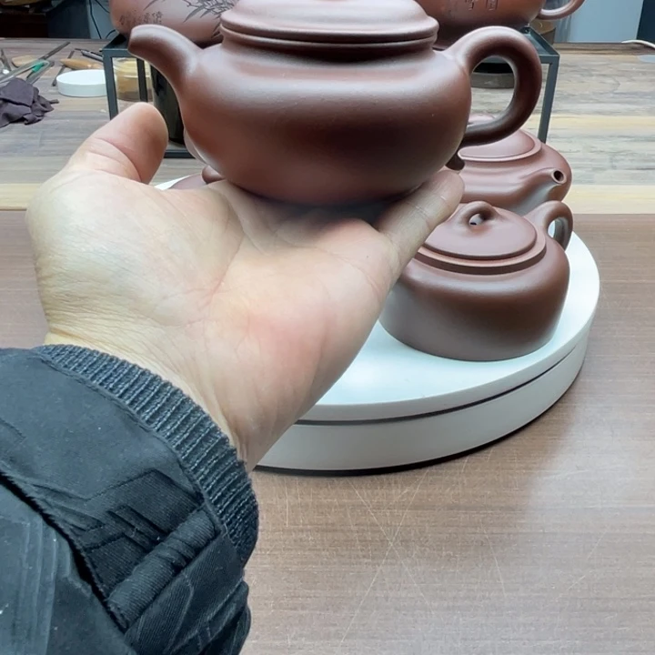 a***s茶壶紫砂原成底槽清仿古壶200cc全手工制