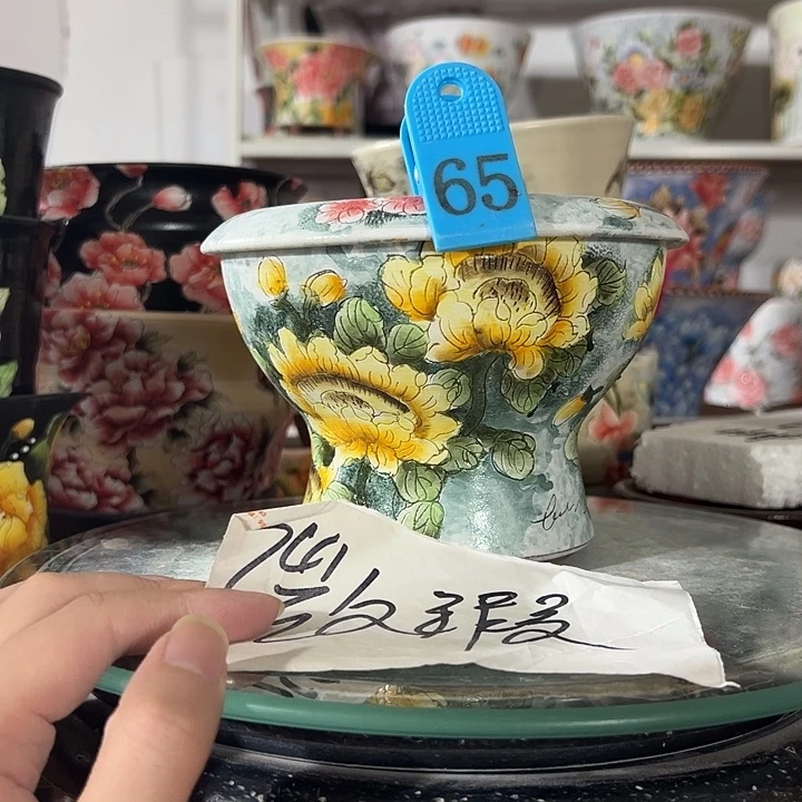 景德镇幸运花盆手绘韩式花盆