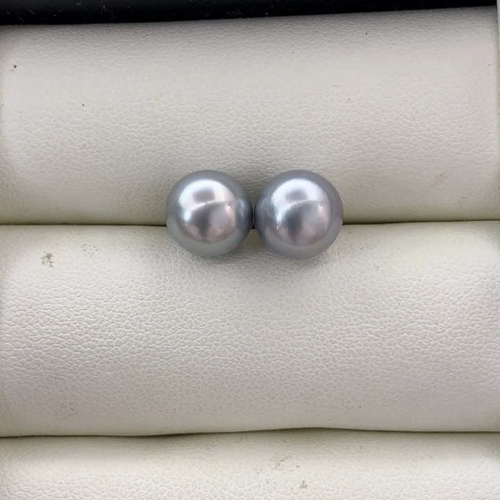 银S925镶嵌耳饰海水珍珠