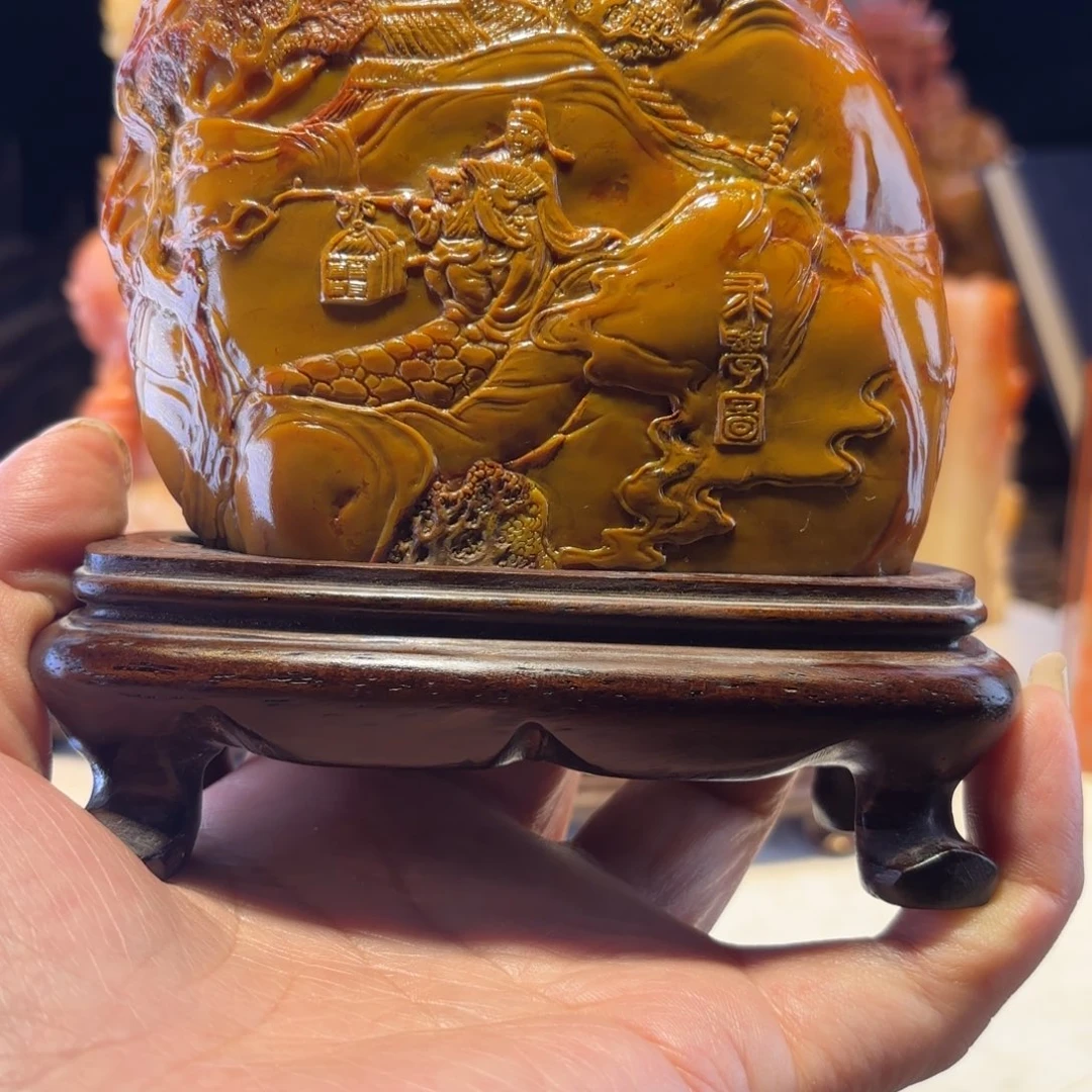 改***了老挝石摆件非常好看