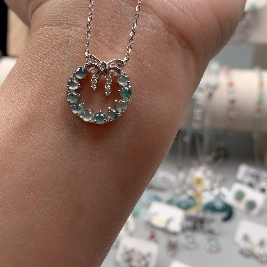 翡翠银S925镶嵌颈饰吊坠5