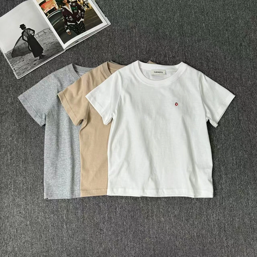 84807余小鱼【圆圈T】三色小刺绣夏季休闲圆领短袖百搭T恤女装