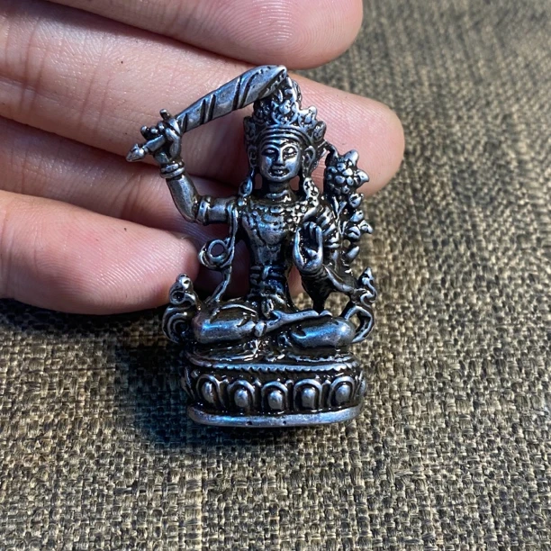 天铁文殊菩萨小摆件口袋佛