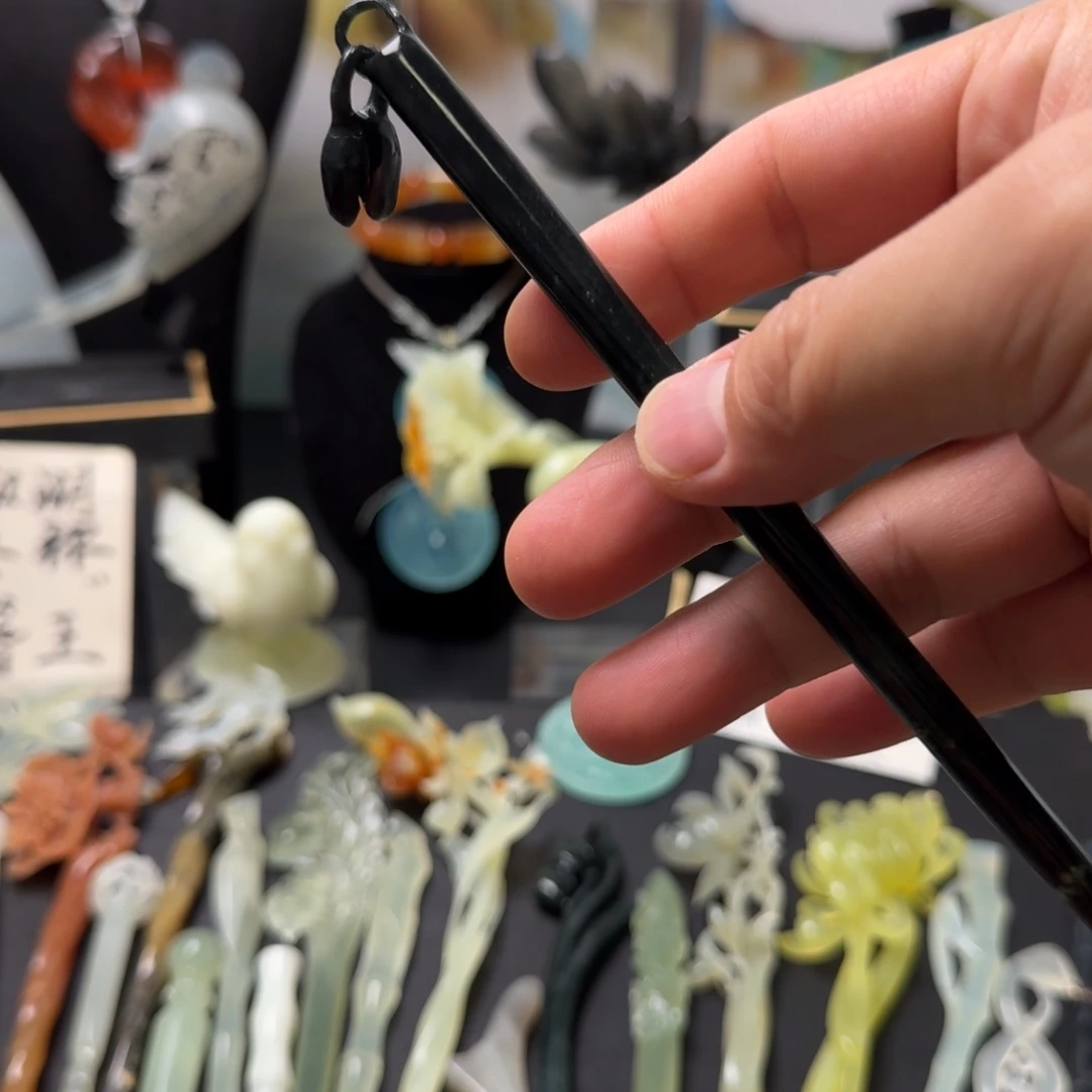 未镶嵌蛇纹石玉发饰