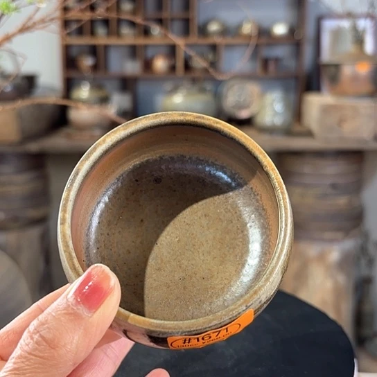 #1671柴烧手工茶杯窑变裸烧