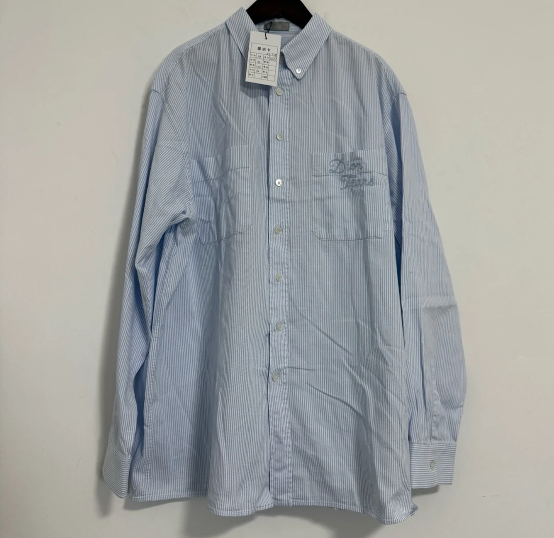 99新 DIOR/迪奥 （vd）联名字母刺绣长袖衬衫 39码 0227