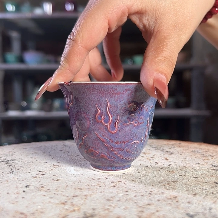 瓷片钧瓷小摆件杯子39
