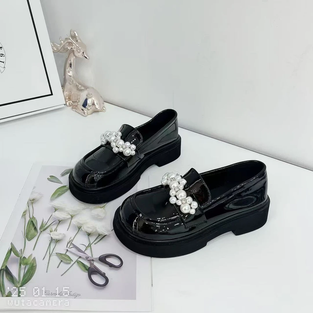 BS516 新款时尚复古英伦风软底学院厚底乐福鞋