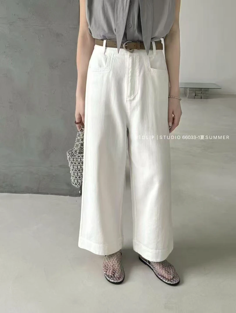 V家 66033九分简约直筒裤